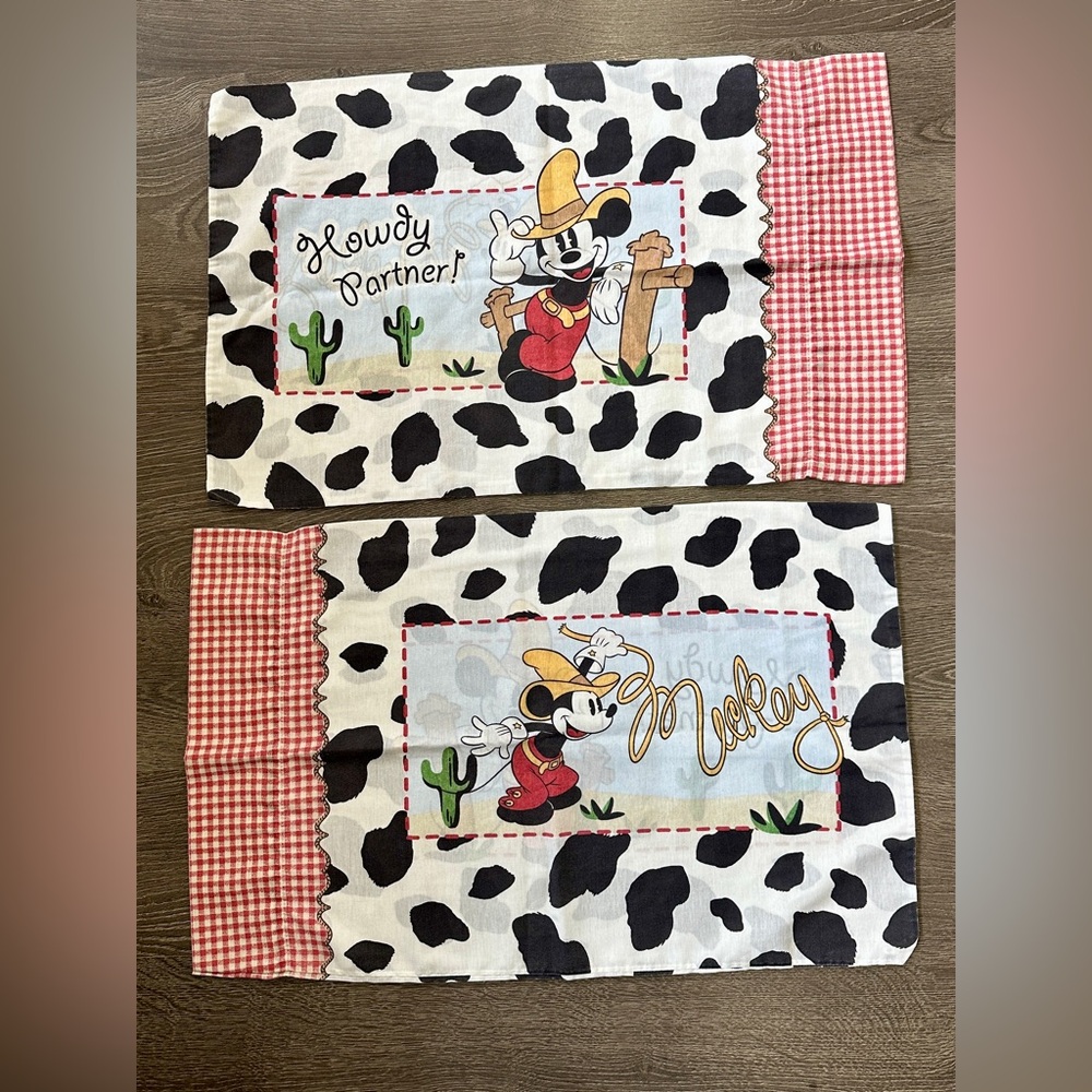 Vintage Mickey Mouse Cowboy Pillowcases